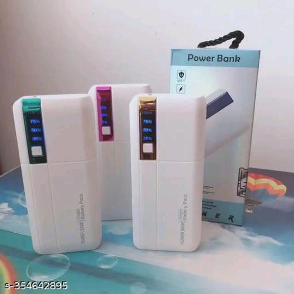 Power Bank 10000mah 3 USB port portable mobile charger support - Free Size