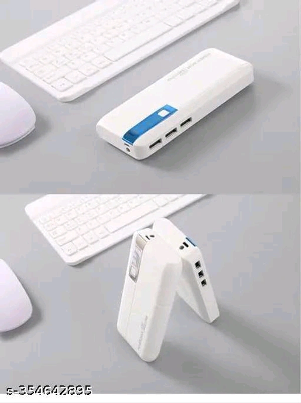 Power Bank 10000mah 3 USB port portable mobile charger support - Free Size