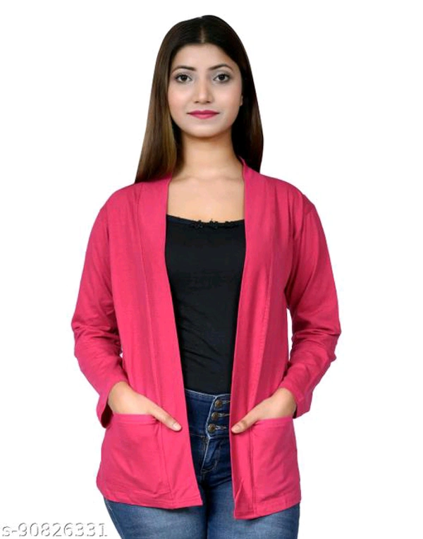 Classy Graceful Women Capes, Shrugs & Ponchos - Wild Watermelon, S