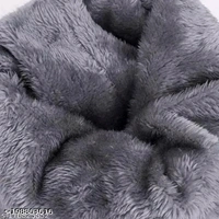 Trendy Winter Black Woolen Beanie Caps and Cotton Glove Set - Free Size