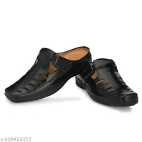 Latest Fashionable Men Sandals - Black, 6