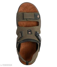 Aadab Trendy Stylish Men Leather Sandals - 6, Brown