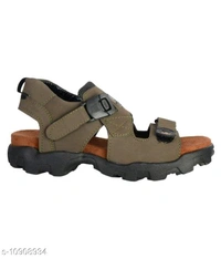 Aadab Trendy Stylish Men Leather Sandals - 6, Sherpa Blue