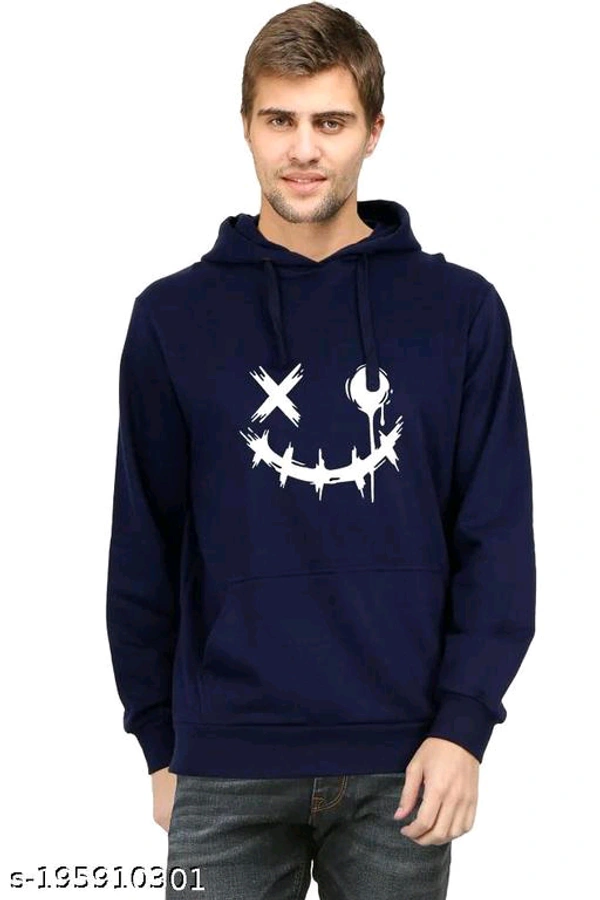 KEESOR Trendy Graceful Men Sweatshirts - Navy Blue, S