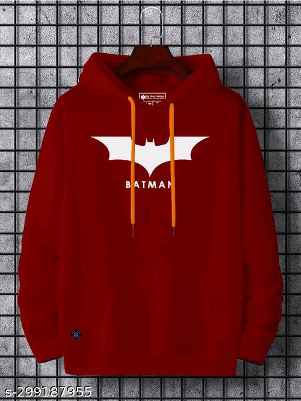Trendy Designer Men Sweatshirts Hip Hop Fashion - Maroon, L