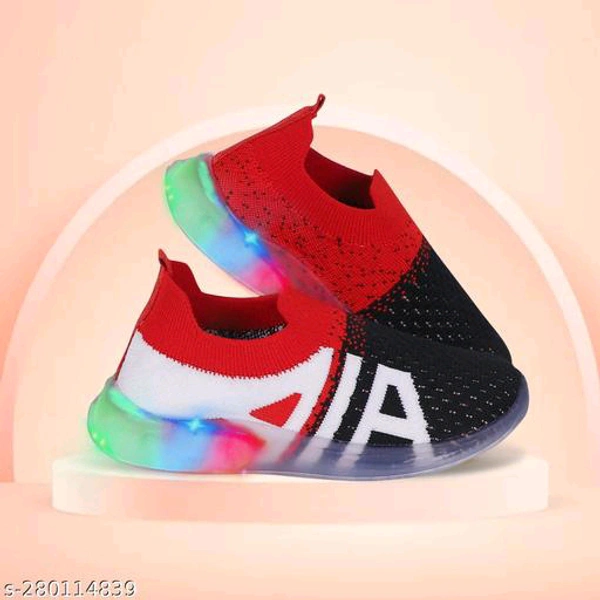 Kids Boys Casual LED Light Shoes - Red, 12 Months - 6 Years