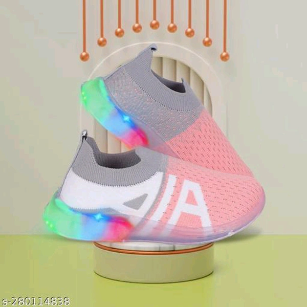 Kids Boys Casual LED Light Shoes - Pink Lace, 12 Months - 6 Years