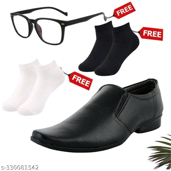 Unique Fabulous Men Formal Shoes, 2 Socks, Sunglasses - Dorado, 6