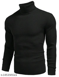 Comfy Elegant Men Sweaters High Neck - Maroon, XL