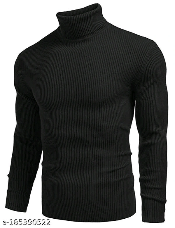 Comfy Elegant Men Sweaters High Neck - Maroon, XL