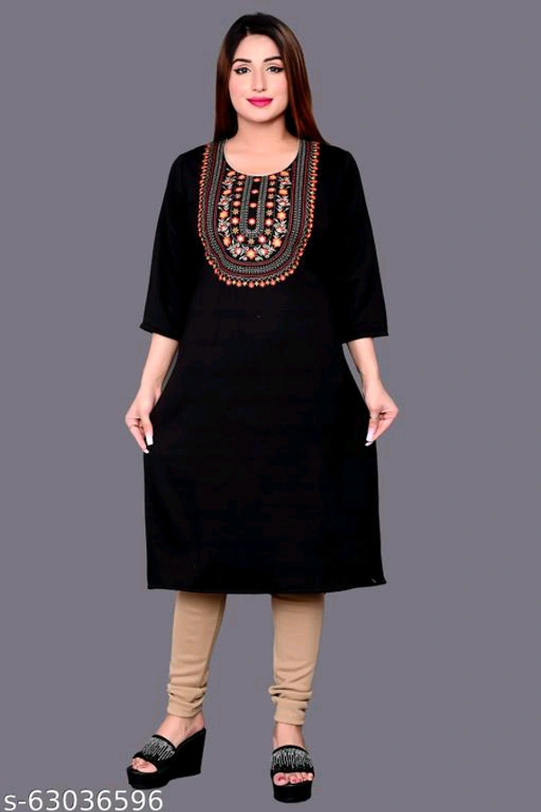 Adrika Fashionable Woolen Kurtis for women  - L