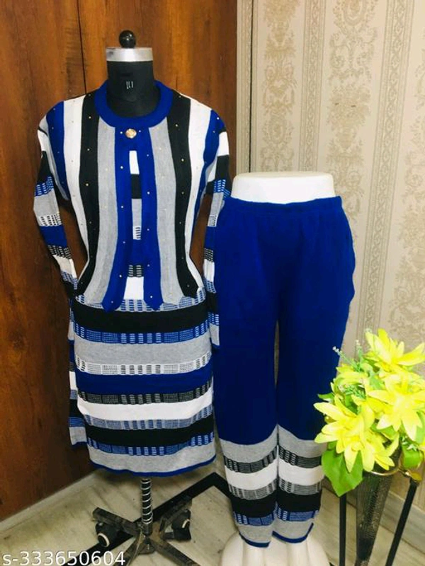 Aagam Sensational Women Woolen Kurta Sets - L