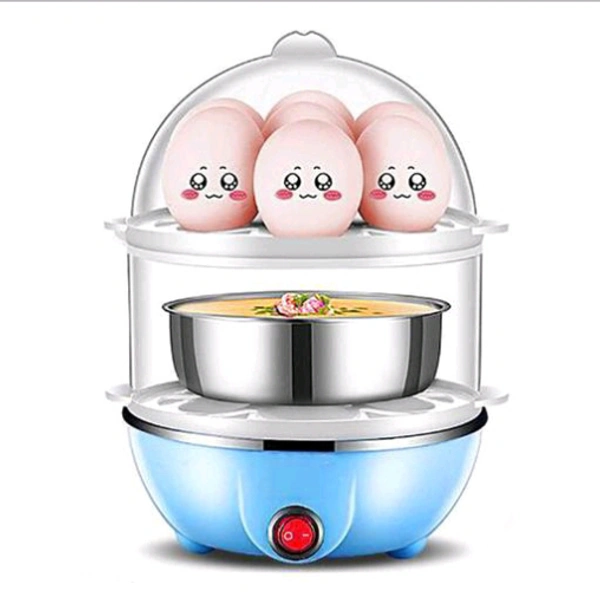 Double Layer Egg Boiler, Cooking, Boiling and Frying, (Multi Color, 350 Watt) - Free Size