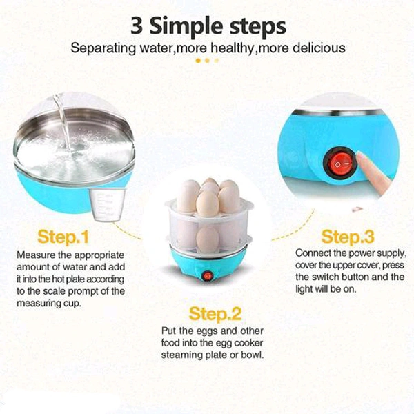 Double Layer Egg Boiler, Cooking, Boiling and Frying, (Multi Color, 350 Watt) - Free Size