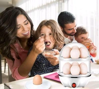 Double Layer Egg Boiler, Cooking, Boiling and Frying, (Multi Color, 350 Watt) - Free Size