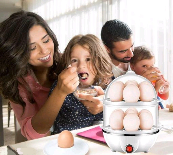 Double Layer Egg Boiler, Cooking, Boiling and Frying, (Multi Color, 350 Watt) - Free Size