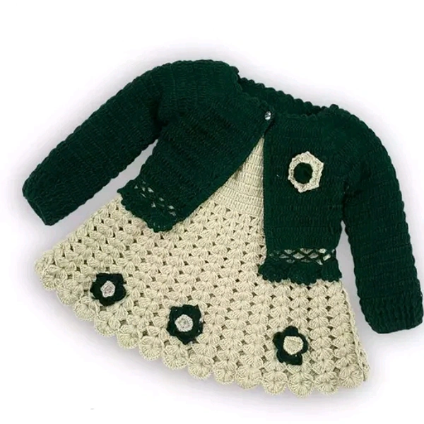 Baby Girls Handmade Sweaters Frock cum Dresses - 0 Months To 2 Years