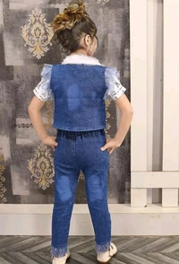 Tinkle Classy Girls Denim Capri & Jacket with Jeans - 1 Years To 7 Years