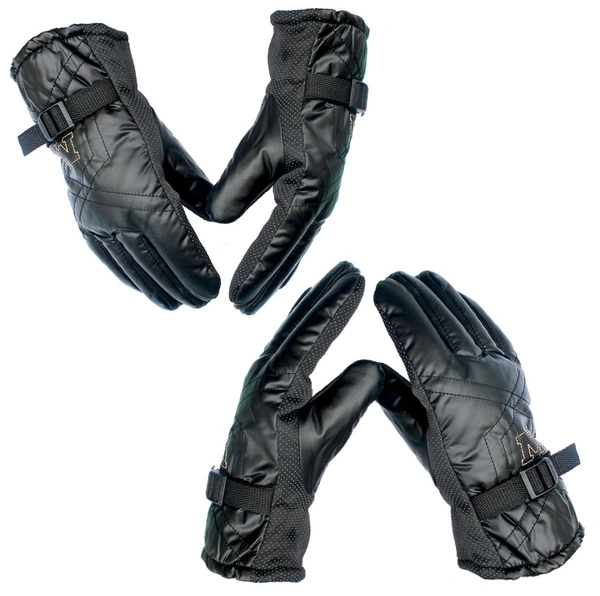 Men's and Women's Soft Fleece Waterproof Windproof Full Finger Bike Warm Spring Autumn Winter Gloves (Medium) - 2 Pair