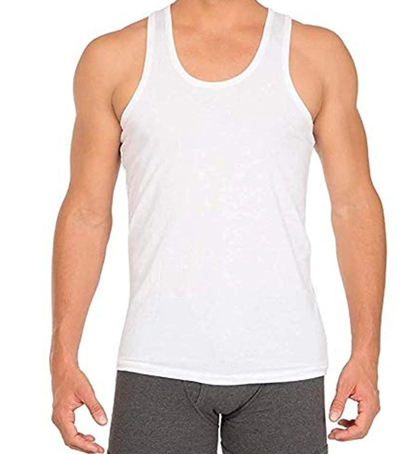 Men's Inner Wear Vest, Cotton Sando/Baniyan, 100% Cotton Housiry || Cotton Vest Top Undershirt - 3, 80CM