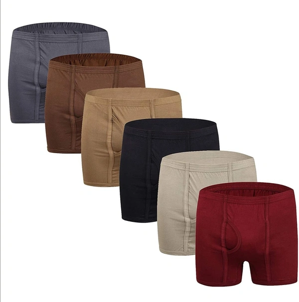 Men's Solid 100% Super-Combed cottonTrunks || Keep Men Comfortable and Fresh Throughout The Day (Colors & Print May Vary) - 6, 100 CM