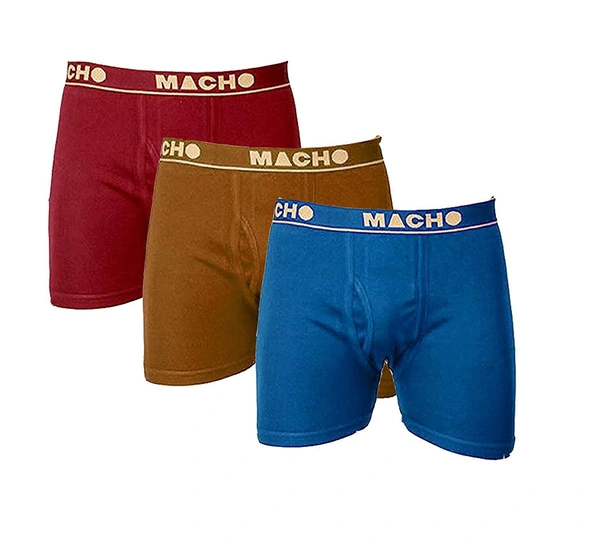 Amul Macho Men's Long Cotton Fine Trunk (Colour: Assorted) - 3, 80 CM