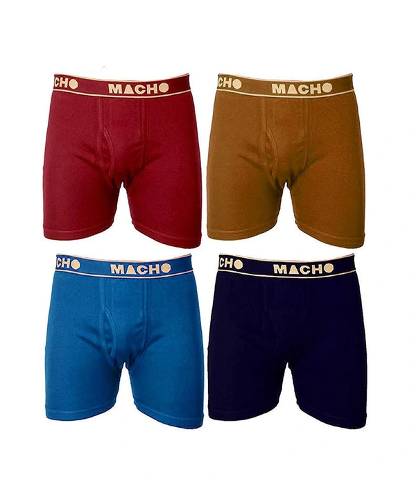 Amul Macho Men's Long Cotton Fine Trunk (Colour: Assorted) - 4, 80 CM
