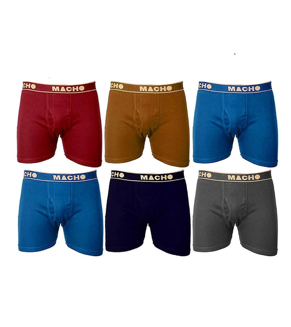 Amul Macho Men's Long Cotton Fine Trunk (Colour: Assorted) - 6, 100 CM