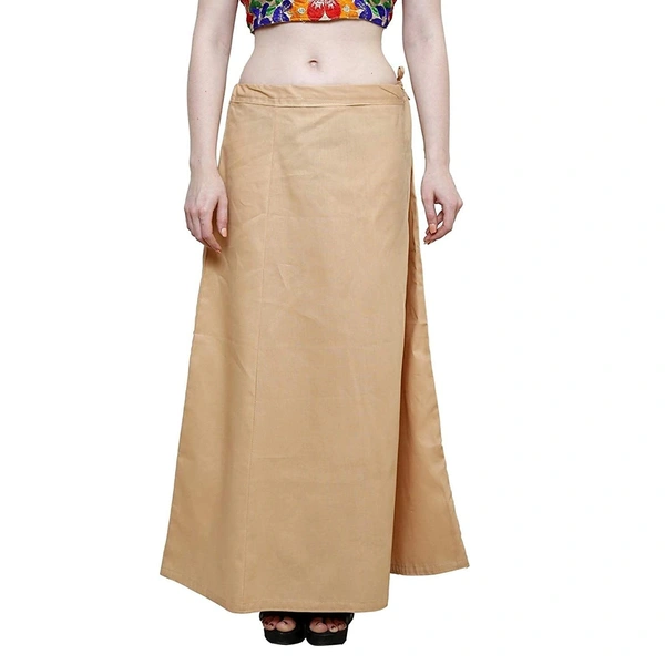 IGNOTO Readymade Saree Shapewear Petticoat for Women, Cotton Blended Shape Wear Dress for Saree (FREE SIZE)  - Beige