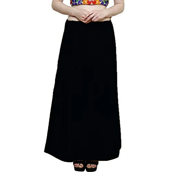 IGNOTO Readymade Saree Shapewear Petticoat for Women, Cotton Blended Shape Wear Dress for Saree (FREE SIZE)  - Black