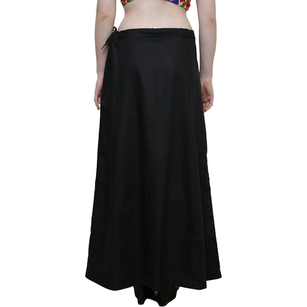 IGNOTO Readymade Saree Shapewear Petticoat for Women, Cotton Blended Shape Wear Dress for Saree (FREE SIZE)  - Black