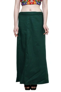 IGNOTO Readymade Saree Shapewear Petticoat for Women, Cotton Blended Shape Wear Dress for Saree (FREE SIZE)  - Dark Green
