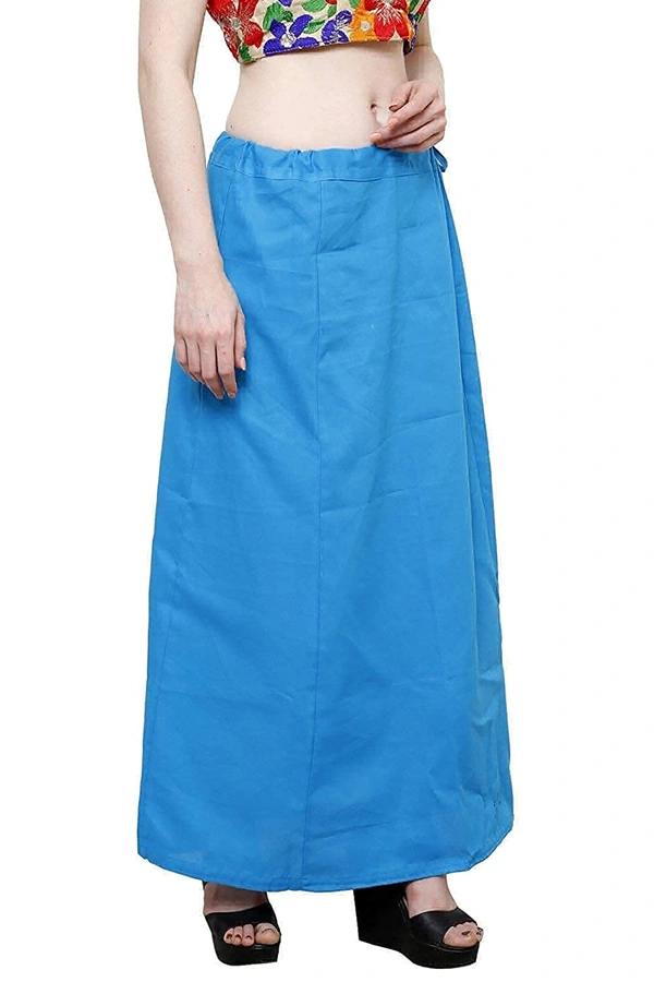 IGNOTO Readymade Saree Shapewear Petticoat for Women, Cotton Blended Shape Wear Dress for Saree (FREE SIZE)  - Bright Turquoise