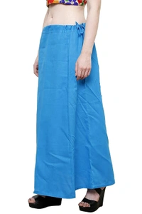 IGNOTO Readymade Saree Shapewear Petticoat for Women, Cotton Blended Shape Wear Dress for Saree (FREE SIZE)  - Bright Turquoise