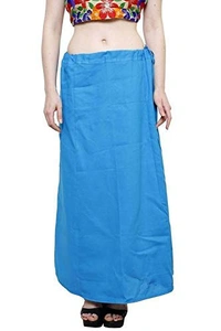 IGNOTO Readymade Saree Shapewear Petticoat for Women, Cotton Blended Shape Wear Dress for Saree (FREE SIZE)  - Bright Turquoise