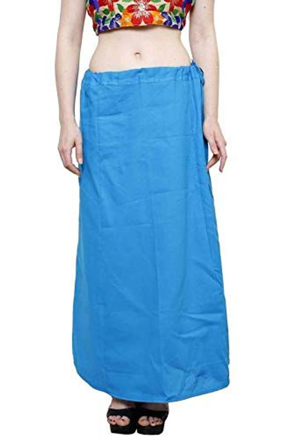 IGNOTO Readymade Saree Shapewear Petticoat for Women, Cotton Blended Shape Wear Dress for Saree (FREE SIZE)  - Bright Turquoise