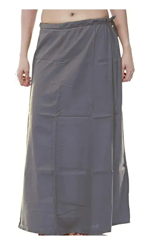 IGNOTO Readymade Saree Shapewear Petticoat for Women, Cotton Blended Shape Wear Dress for Saree (FREE SIZE)  - Gray