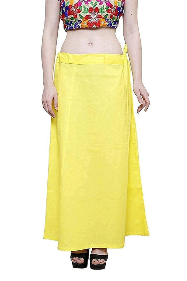 IGNOTO Readymade Saree Shapewear Petticoat for Women, Cotton Blended Shape Wear Dress for Saree (FREE SIZE)  - Yellow