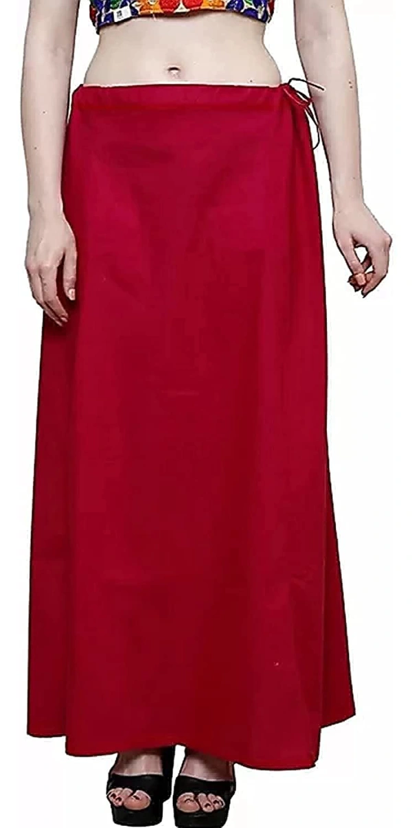 IGNOTO Readymade Saree Shapewear Petticoat for Women, Cotton Blended Shape Wear Dress for Saree (FREE SIZE)  - Bright Red