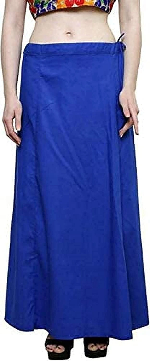 IGNOTO Readymade Saree Shapewear Petticoat for Women, Cotton Blended Shape Wear Dress for Saree (FREE SIZE)  - Blue