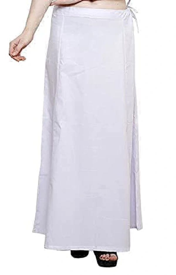 IGNOTO Readymade Saree Shapewear Petticoat for Women, Cotton Blended Shape Wear Dress for Saree (FREE SIZE)  - White