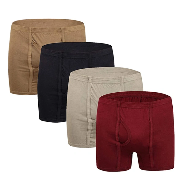 Men's Solid 100% Super-Combed cottonTrunks || Keep Men Comfortable and Fresh Throughout The Day (Colors & Print May Vary) - 4, 85 CM