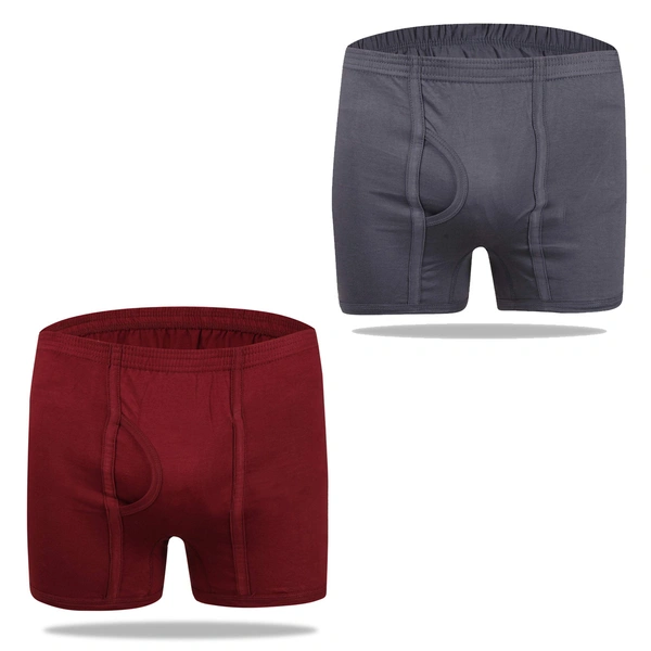 Men's Solid 100% Super-Combed cottonTrunks || Keep Men Comfortable and Fresh Throughout The Day (Colors & Print May Vary) - 2, 85 CM