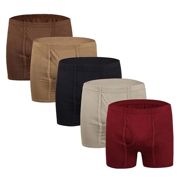 Men's Solid 100% Super-Combed cottonTrunks || Keep Men Comfortable and Fresh Throughout The Day (Colors & Print May Vary) - 5, 80 CM