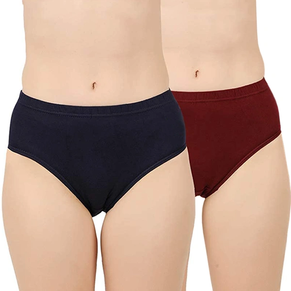 Super Comfort Cotton Stretch Brief || Mid Waist Panty For Women/Girls (Colors & Print May Vary) - 2, 80CM