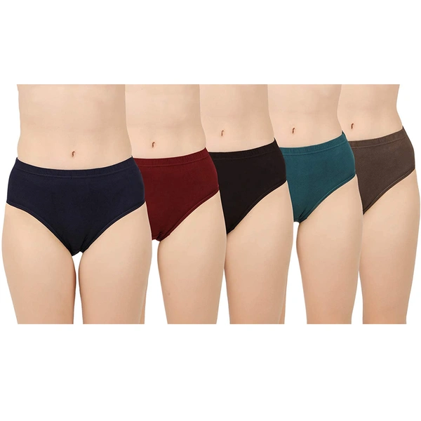 Super Comfort Cotton Stretch Brief || Mid Waist Panty For Women/Girls (Colors & Print May Vary) - 5, 85CM