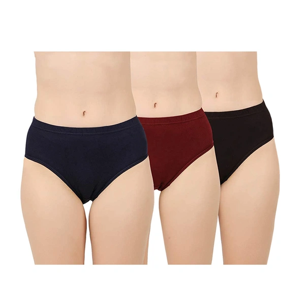 Super Comfort Cotton Stretch Brief || Mid Waist Panty For Women/Girls (Colors & Print May Vary) - 3, 95CM