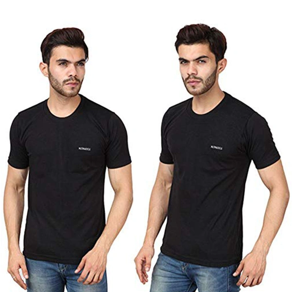 Moments Men's T-Shirt || Premium Cotton Slim T-Fit Tshirt for Men - Black, 2