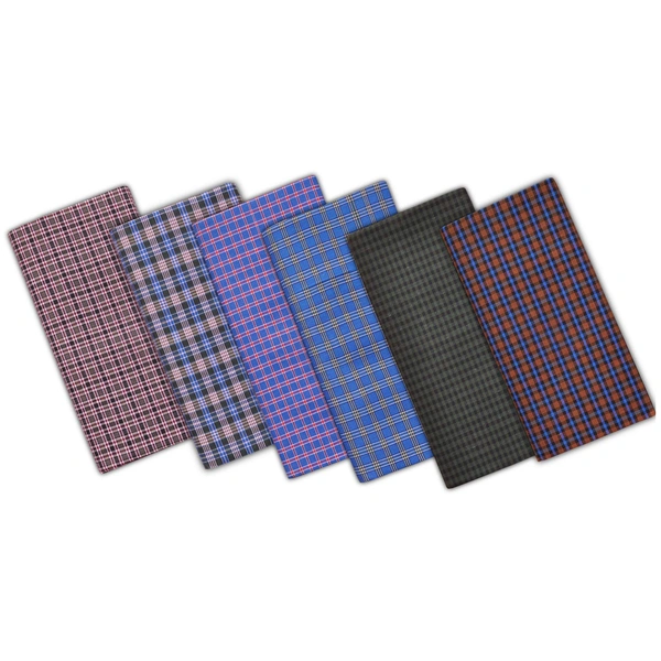 IGNOTO Combo of Men's 2.25 meter Cotton Blend Multi Color Lungies - 6