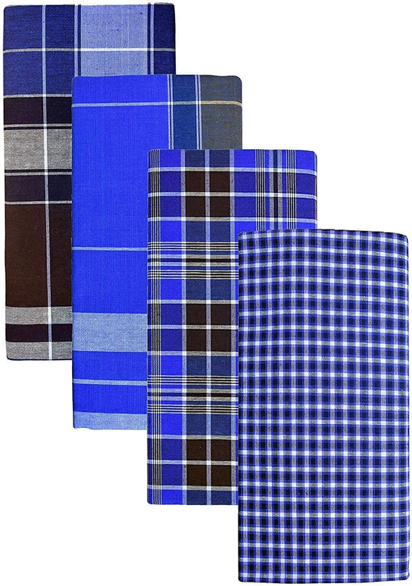 IGNOTO Combo of Men's 2.25 meter Cotton Blend Multi Color Lungies - 4